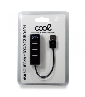 ADAPTADORUSB 2.0 Universal COOL 4 Puertos USB Negro