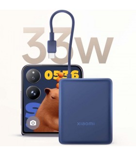 Xiaomi Power Bank 10000mAh 33W Tostado | Carga Rápida con Cable Integrado