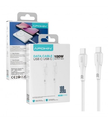 Cable USB-C a USB-C 100W 1 m Blanco 73008 | Carga Rápida & Datos