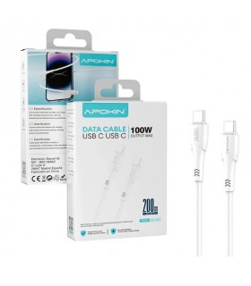 Cable USB-C a USB-C 100 W 2 m Blanco | Carga Rápida & Alta Potencia
