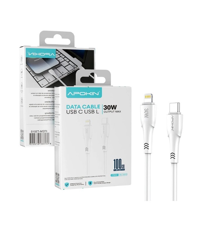 Cable USB-C a Lightning 30W 1m Blanco