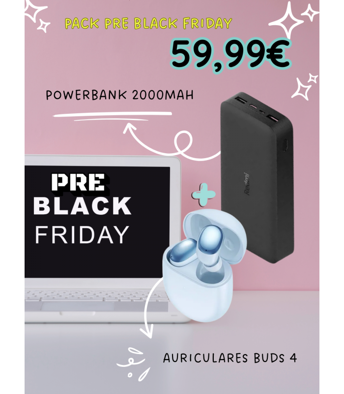 PACK ESPECIAL AURICULARES + POWERBANK 2000MAH