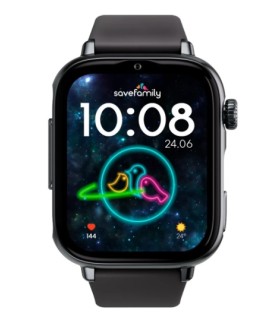 Reloj SaveWatch Plus 2 con GPS y llamada para Niños correa Tela Negra