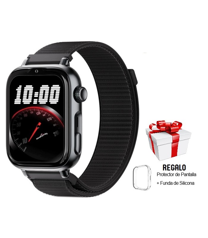 Reloj SaveWatch Plus 2 con GPS y llamada para Niños correa tela Negra