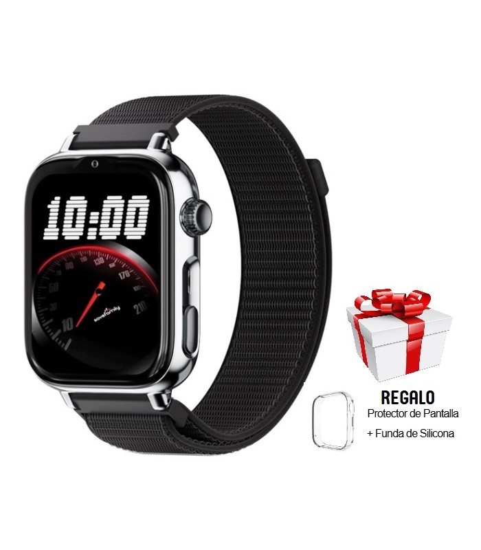 Reloj SaveWatch Plus 2 con GPS y llamada para Niños correa Tela Negra