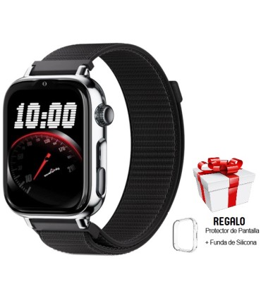 Reloj SaveWatch Plus 2 con GPS y llamada para Niños correa Tela Negra