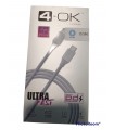 Cablet Tipo Lightning FAST CHARGE 4-OK Blanco
