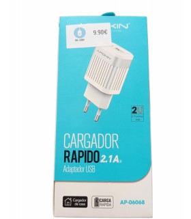 Cargador Rapido 2.1A Adaptador USB