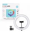 Aro de Luz RGB Multi Color 26CM 10" Soporte para Móvil + Tripode 2,1m