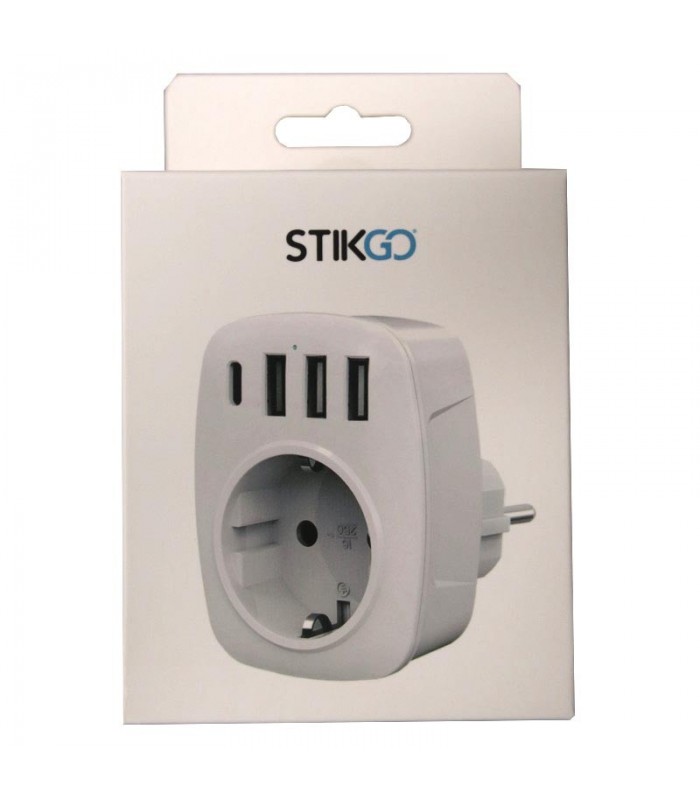 ENCHUFE ADAPTADOR CON 3 PUERTOS USB + TIPO C