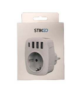 ENCHUFE ADAPTADOR CON 3 PUERTOS USB + TIPO C