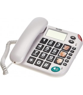 TELÉFONO MAXCOM KTX480- Teléfono Fijo, Color Negro