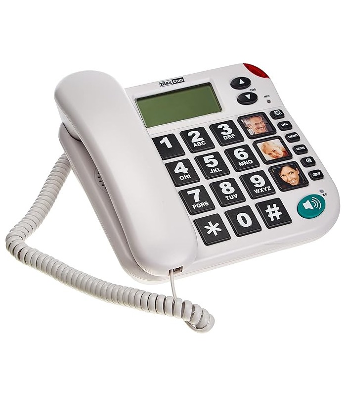 TELÉFONO MAXCOM KTX480- Teléfono Fijo, Color Negro