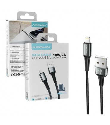copy of Cable USB-A a Lightning 10W 2A 1M Reforzado Negro