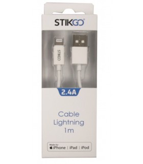 CABLE USB A LIGHTNING 2.0 (MFI) (2.4A) 1m BLANCO