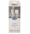 CABLE USB A LIGHTNING 2.0 (MFI) (2.4A) 1m BLANCO