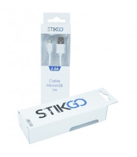 CABLE USB 2.0 A MICRO USB (2A) 1m BLANCO